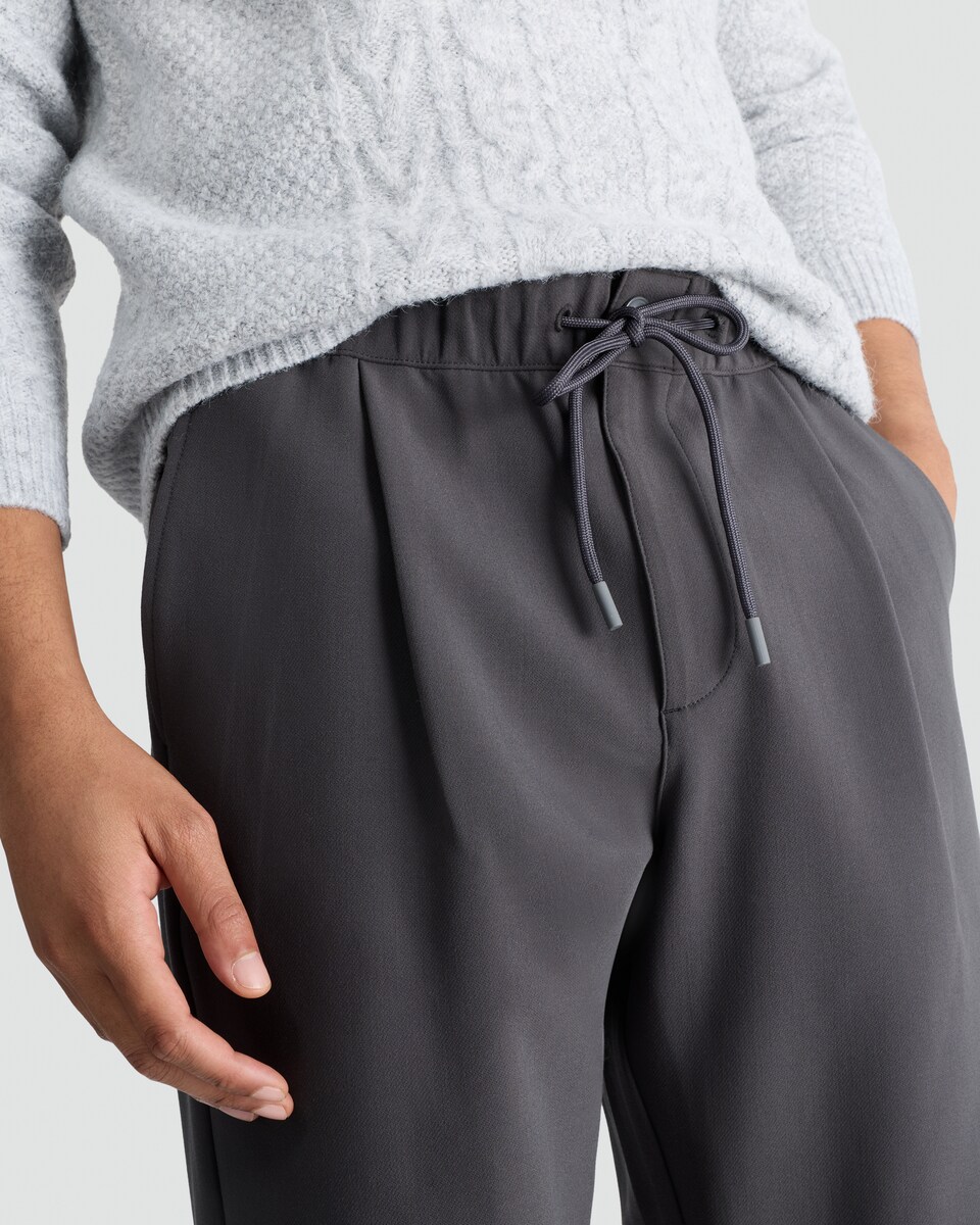 image 1 of F&F Comfort Stretch Drawstring Chino Trousers in Grey