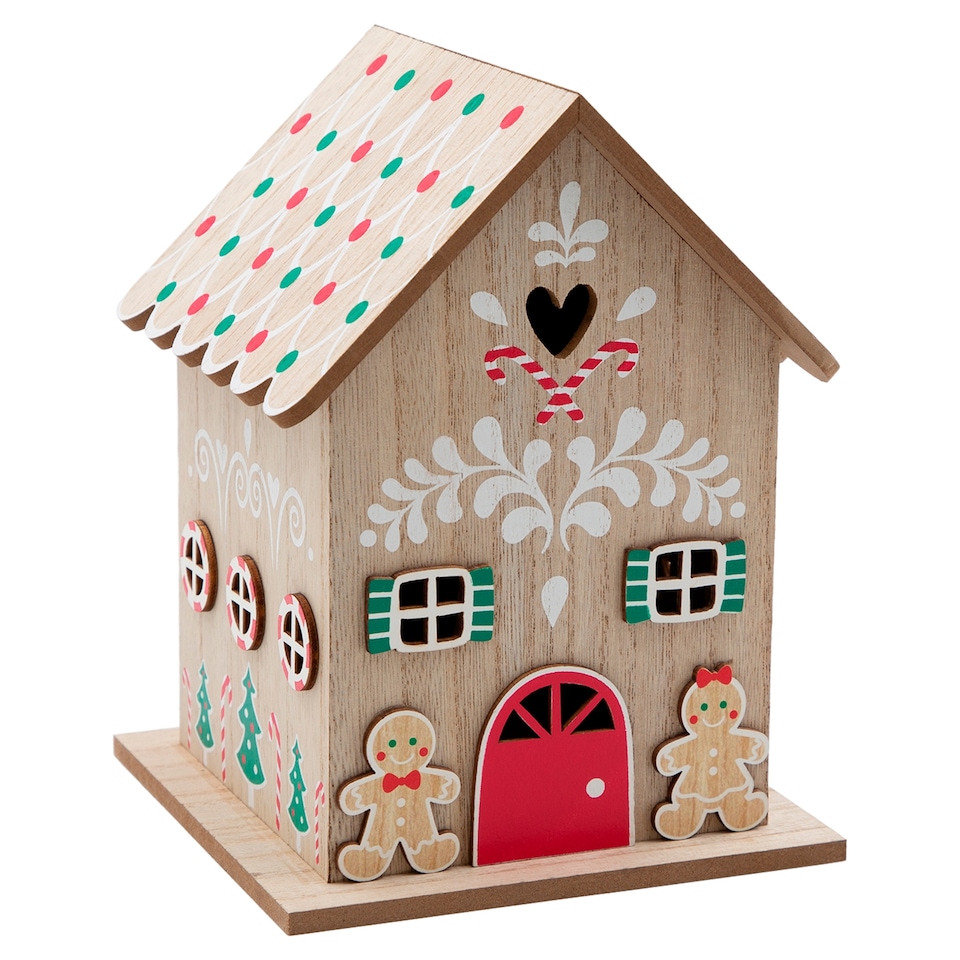 Christmas Workshop Light Up G/Bread House Decoration