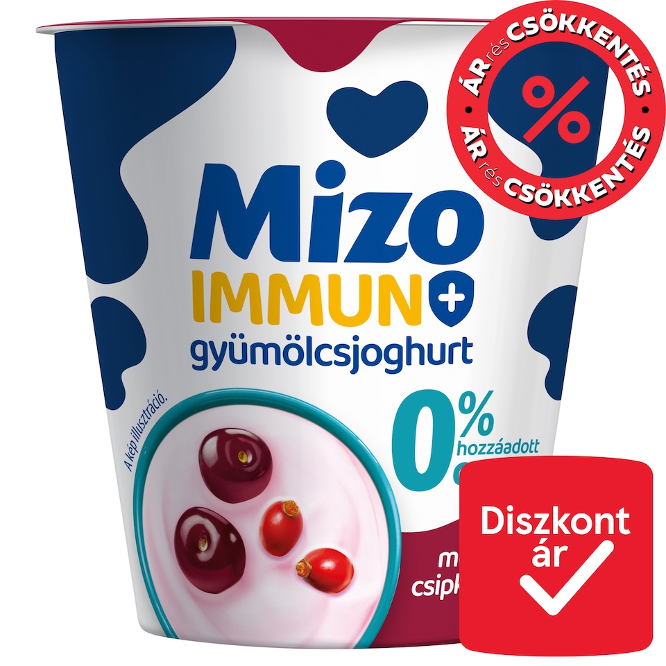 Mizo Immuno+ meggyes-csipkebogyós laktózmentes gyümölcsjoghurt 125 g