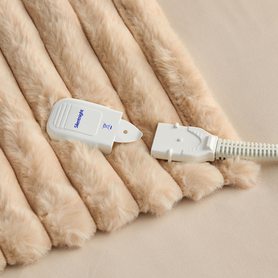 image 1 of Silentnight Luxury Faux Fur Heated Throw - Natural