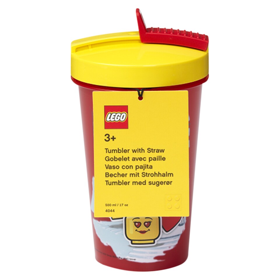 image 1 of LEGO Iconic Girl Red Transparent Tumbler with Straw 500 ml
