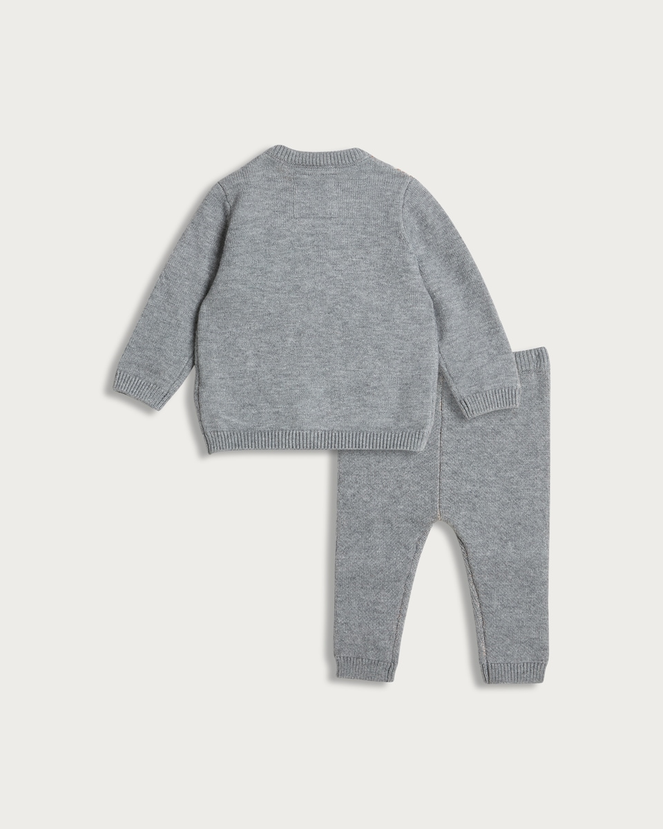 image 1 of F&F x Samantha Faiers 2-Piece Knitted Jumper and Leggings Set in Grey Marl