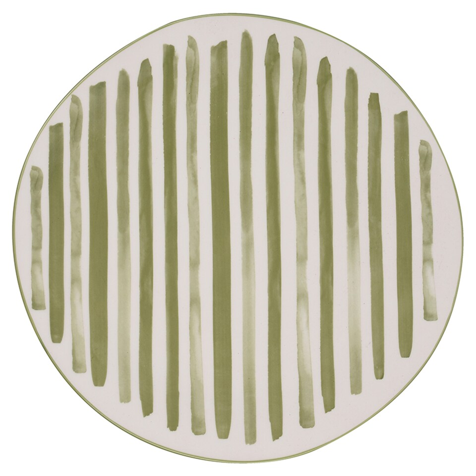 F&F home stripe serve plate spring green 