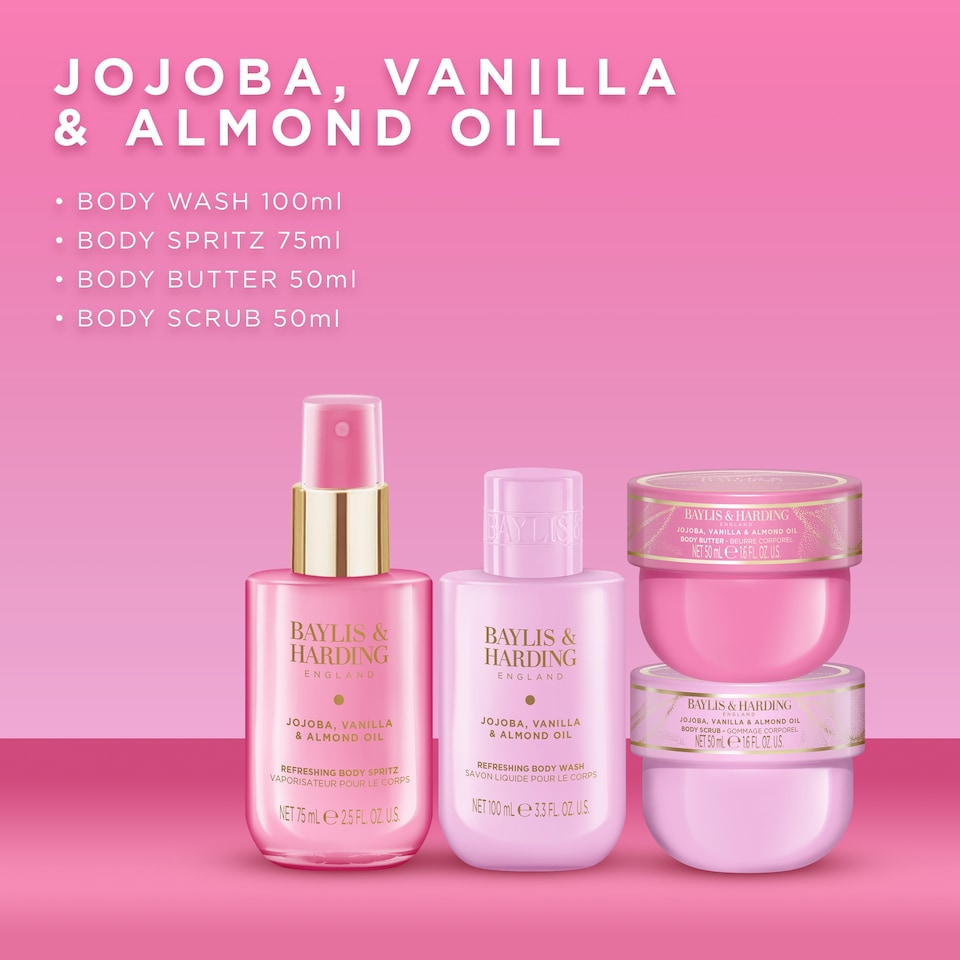 image 1 of Baylis & Harding Jojoba, Vanilla & Almond Oil Luxury Travel Wash Bag Gift Set