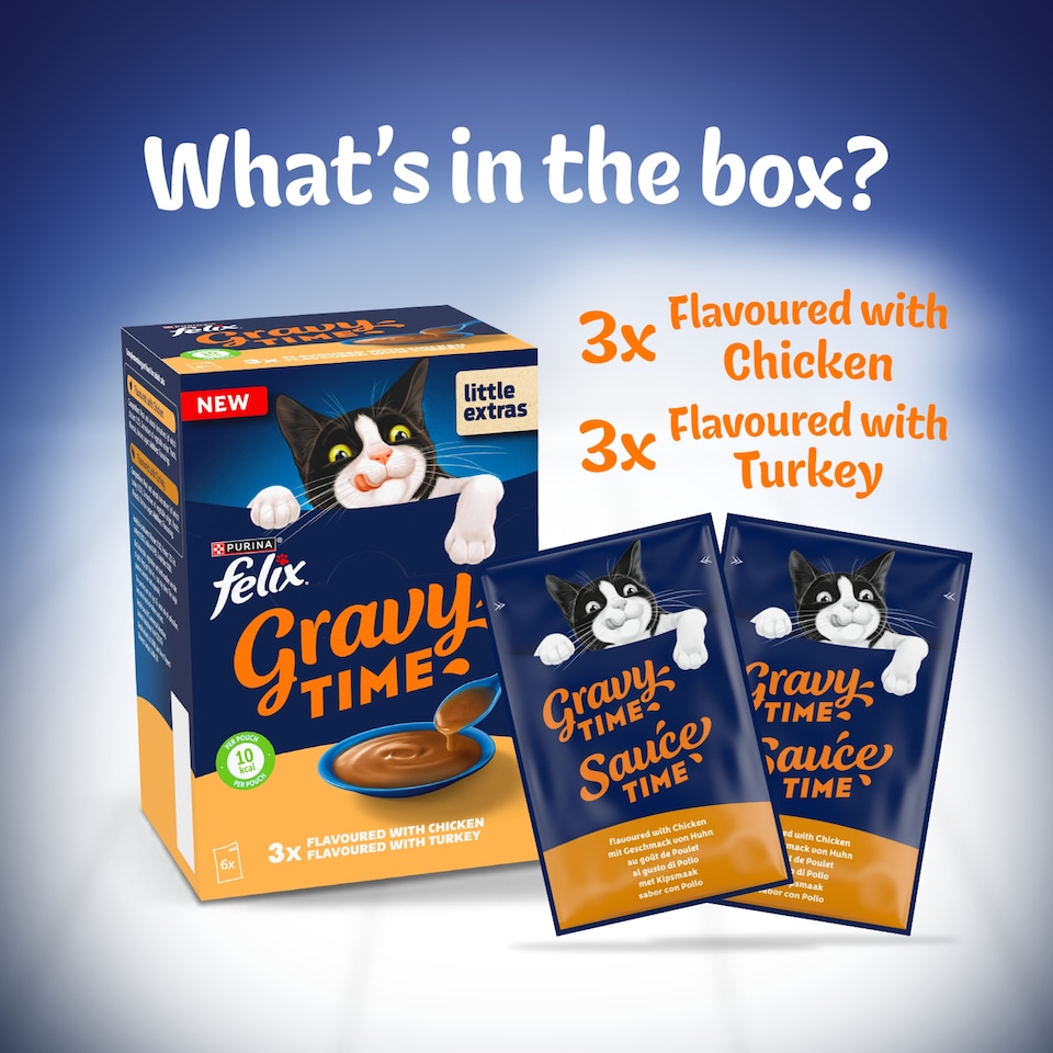 image 1 of FELIX Gravy Time Chicken and Turkey Wet Cat Food 6x40g