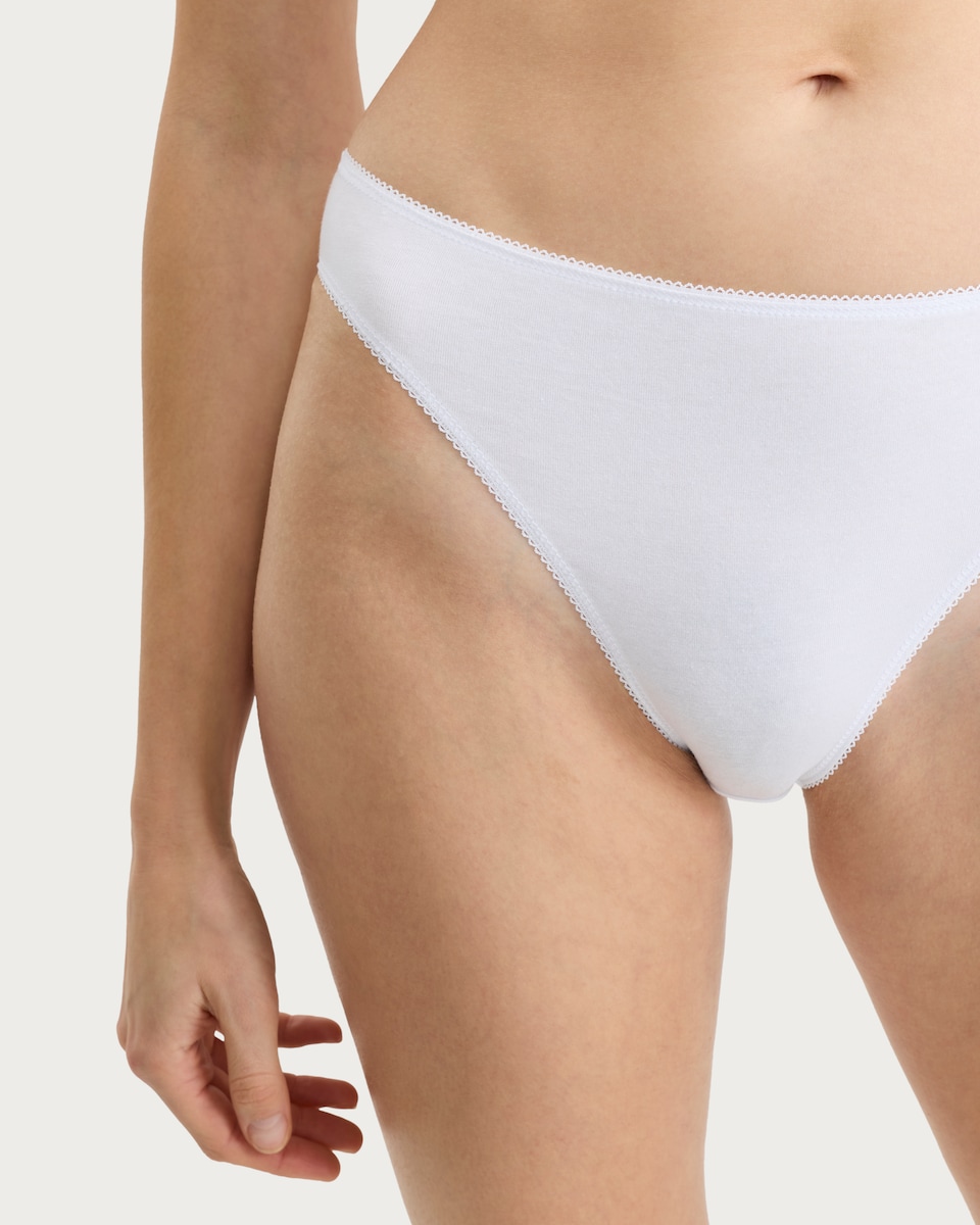 image 1 of F&F 5-Pack Cotton Rich High Leg Knickers in White