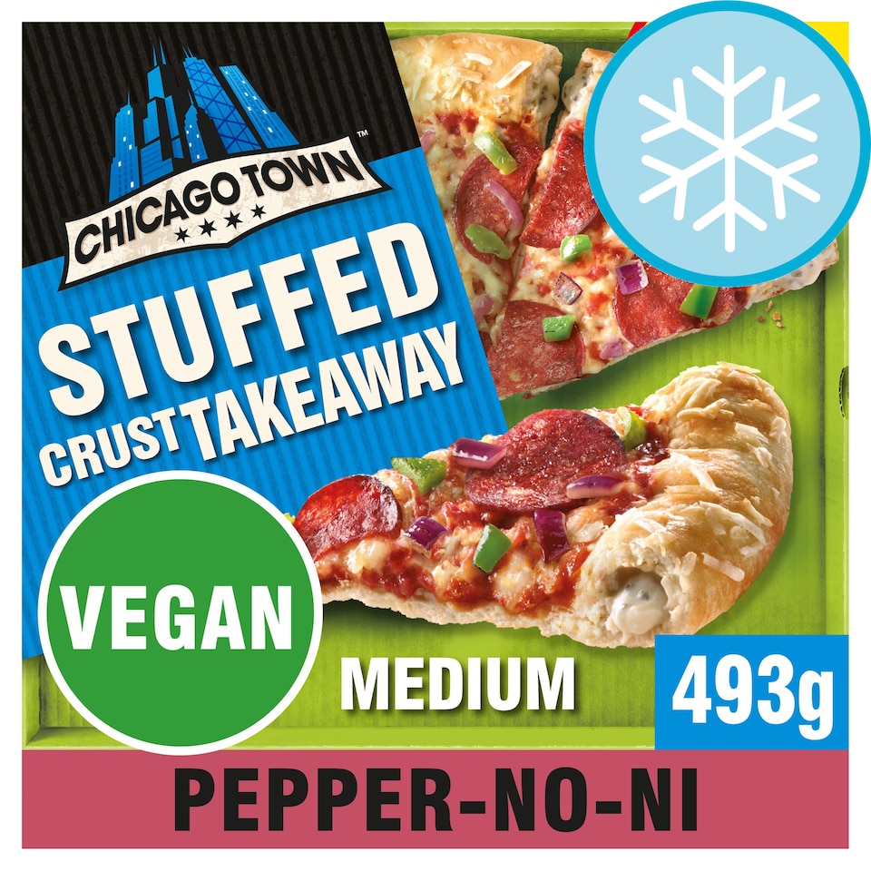 Chicago Town Vegan Stuffed Crust PepperNo Ni Pizza 493G Tesco Groceries