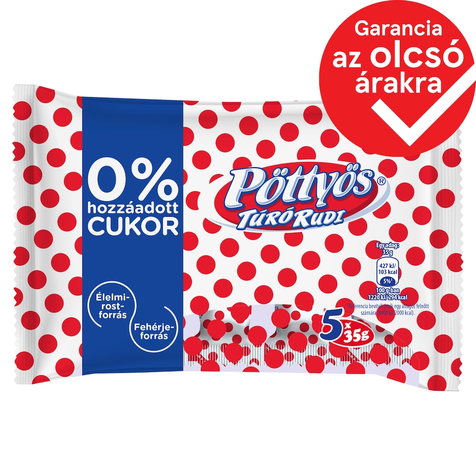 Pöttyös Túró Rudi Dessert with Cocoa Coating 5 x 35 g (175 g)