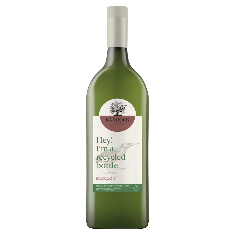 Banrock Station Recycled Flat Bottle Merlot Red Wine 75cl
