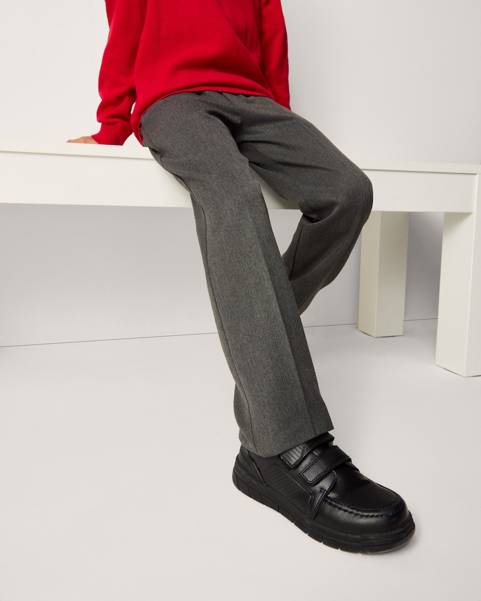 image 1 of F&F School Boys 5-Pack Regular Fit Trousers in Grey