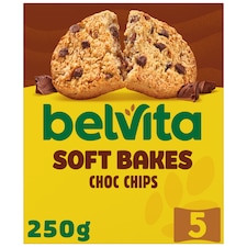 Belvita Breakfast Chocolate Chip Soft Bakes Cereal Snack Bars Pack 5 x 50g
