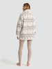 image 3 of F&F Borg Fair Isle Half Zip Jumper and Ribbed Leggings Pyjama in Cream