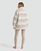 image 3 of F&F Borg Fair Isle Half Zip Jumper and Ribbed Leggings Pyjama in Cream
