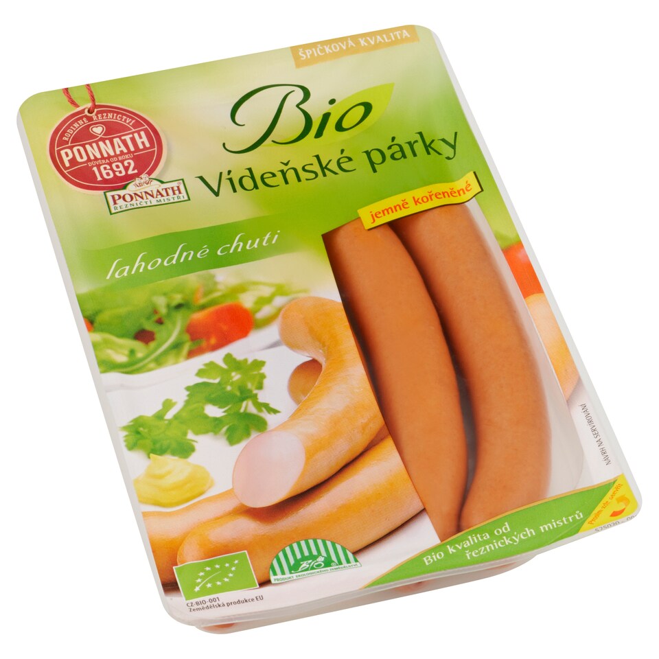 Ponnath ŘEZNIČTÍ MISTŘI Bio vídeňské párky 200g