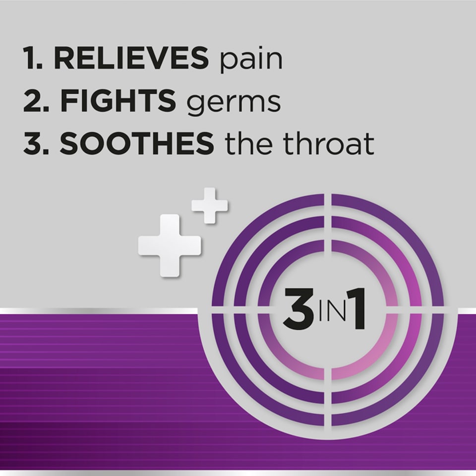 image 1 of Strepsils Extra Triple Action Sore Throat Lozenges - Blackcurrant 24s