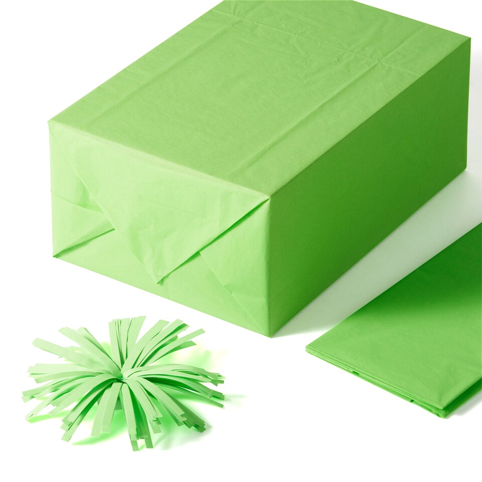 image 1 of Paperchase Neon Christmas Tissue Paper & Bow Gift Wrap Set - Green