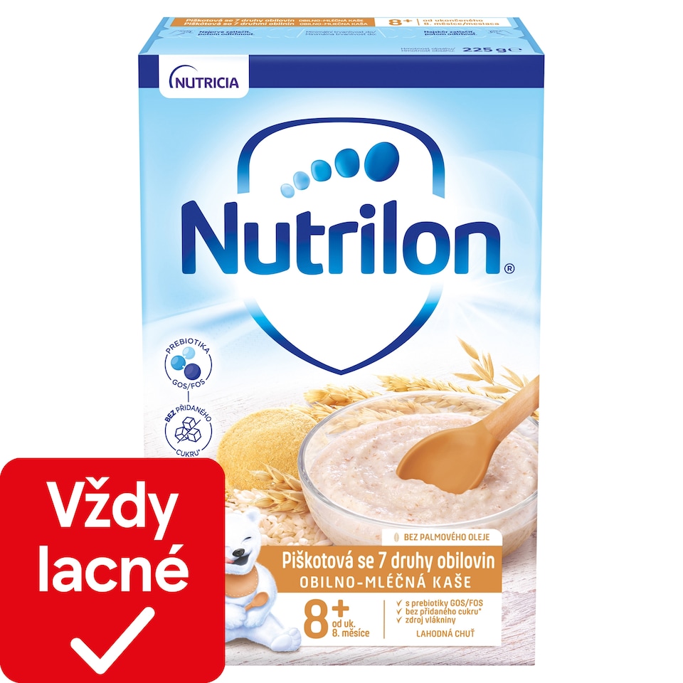 obrázok 1 z Nutrilon Pronutra Piškótová kaša so 7 druhmi obilnín 225 g, 8+