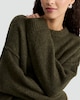 image 2 of F&F Ribbed Crew Neck Jumper with Wool in Khaki