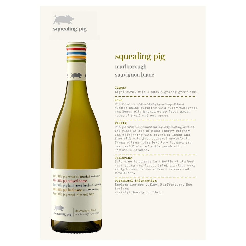 image 1 of Squealing Pig Sauvignon Blanc 750ml