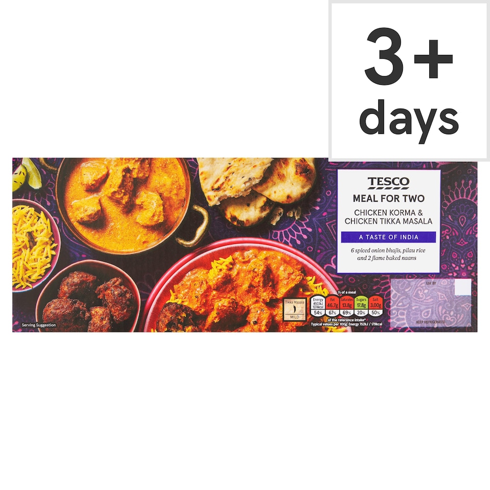 Tesco Chicken Korma & Tikka Masala Meal For Two 1.197Kg
