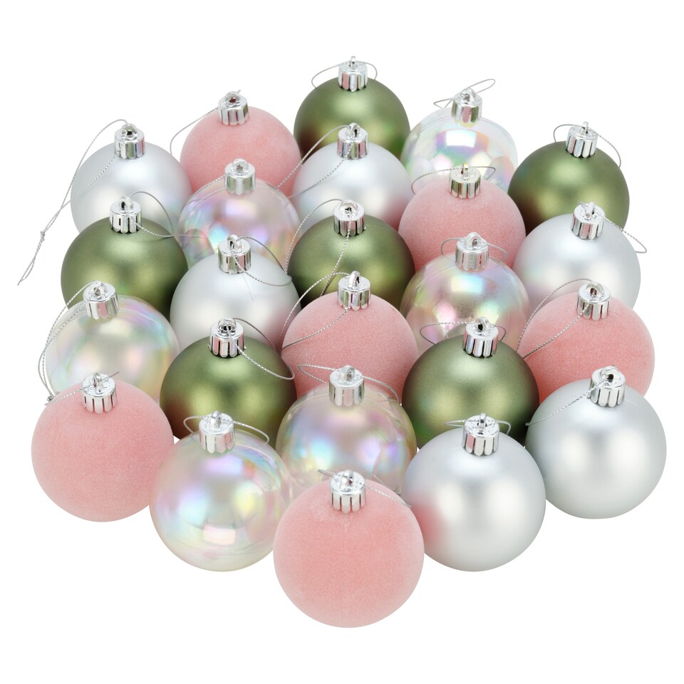 TESCO 24PK FROSTY BAUBLES