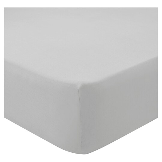 Tesco 100 Cotton Fitted Sheet Pale Grey Single Tesco Groceries