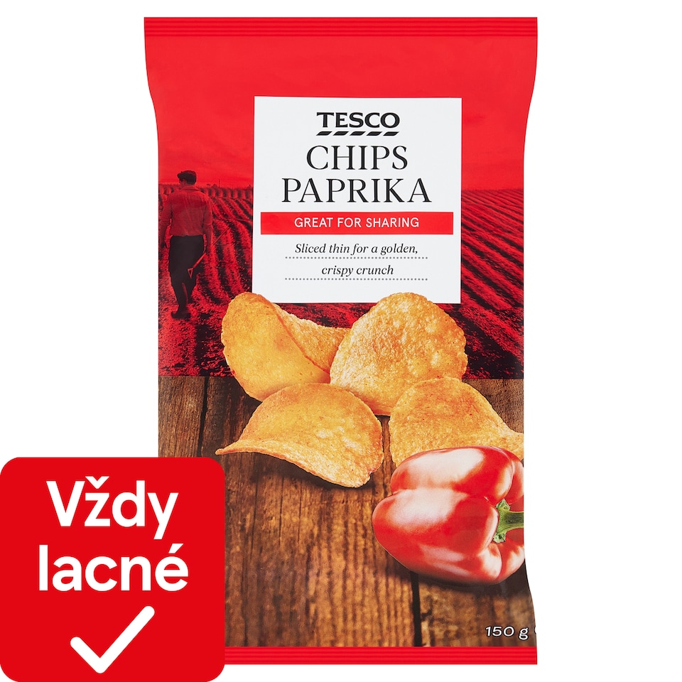 Tesco Smažené zemiakové lupienky s paprikovou príchuťou 150 g