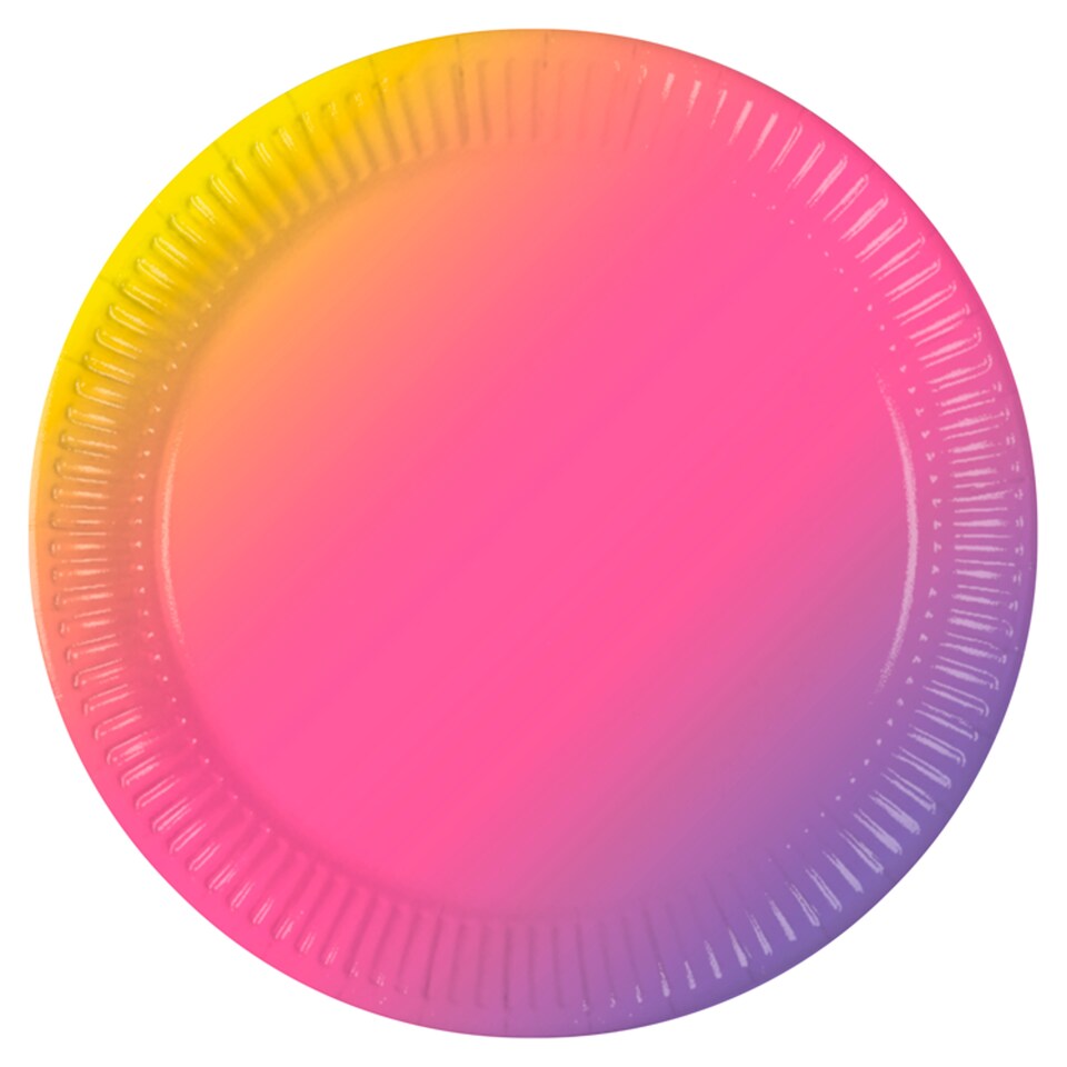 Tesco Pink Ombre Plate 10 Pack 23Cm