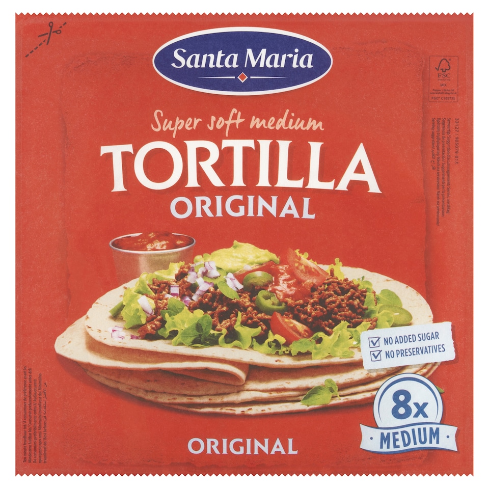 Santa Maria Original Medium Tortilla 8 pcs 320 g