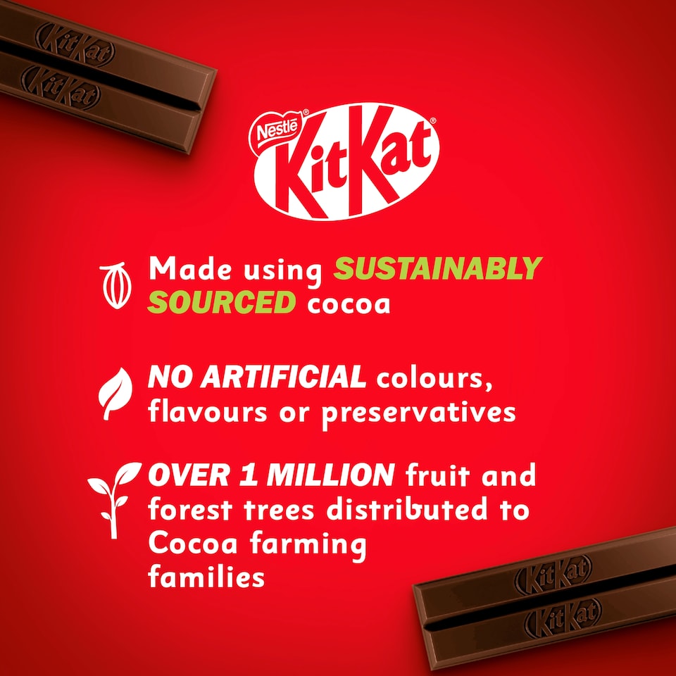 image 1 of KitKat 2 Finger Dark Chocolate Biscuit Bar 8 Pack Multipack 165.6g