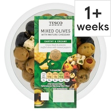 Tesco Mixed Olives With Mature Cheddar 200g