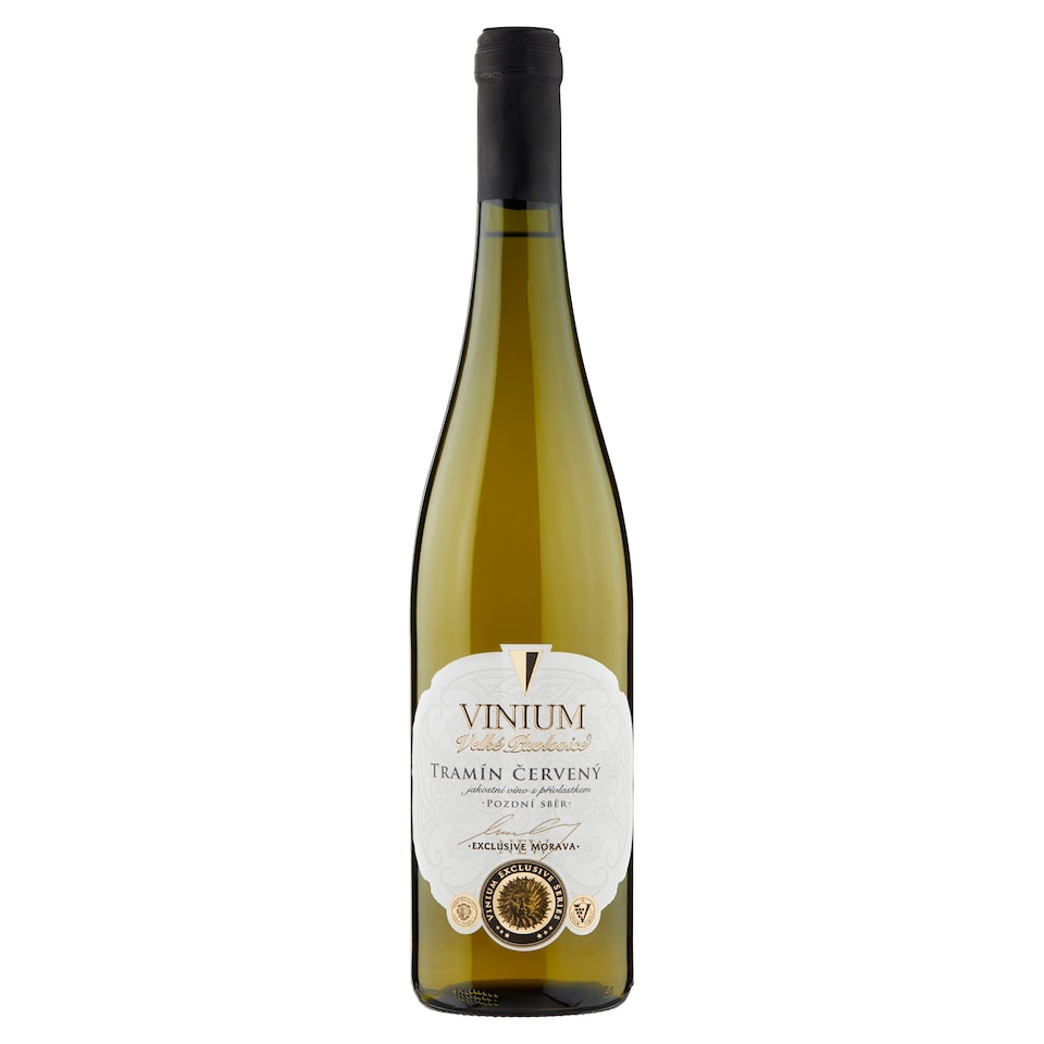 Vinium Tramín červený jakostní víno s přívlastkem pozdní sběr bílé polosuché 0,75l