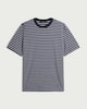 image 4 of The F&F Edit Linen Rich Striped T-Shirt in Navy