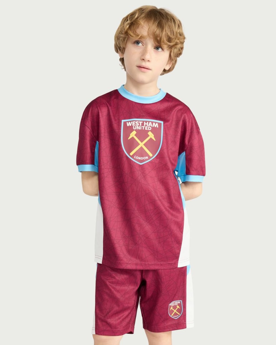 image 1 of West Ham United 2-Piece T-Shirt and Shorts Set in Burgundy