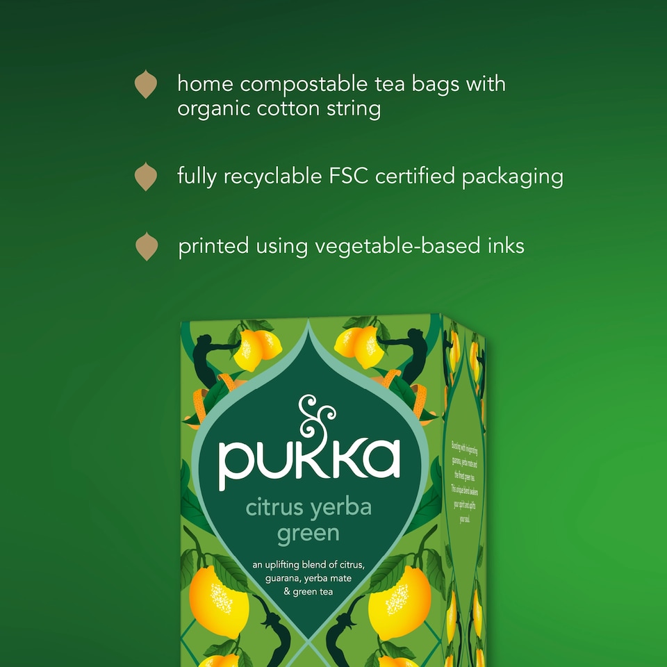 image 1 of Pukka Organic Citrus Yerba Green 20 Sachets 36g