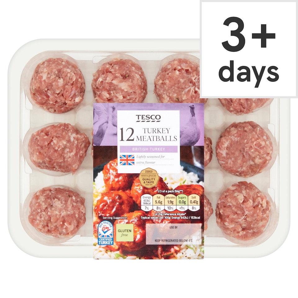 Tesco British Turkey Meatballs 12 Pack 336g