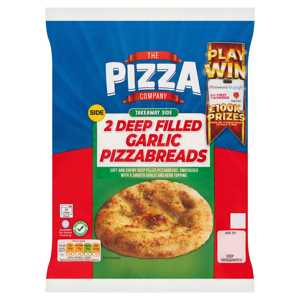 The Pizza Company Deep Filled Garlic Bread 2 Pack
