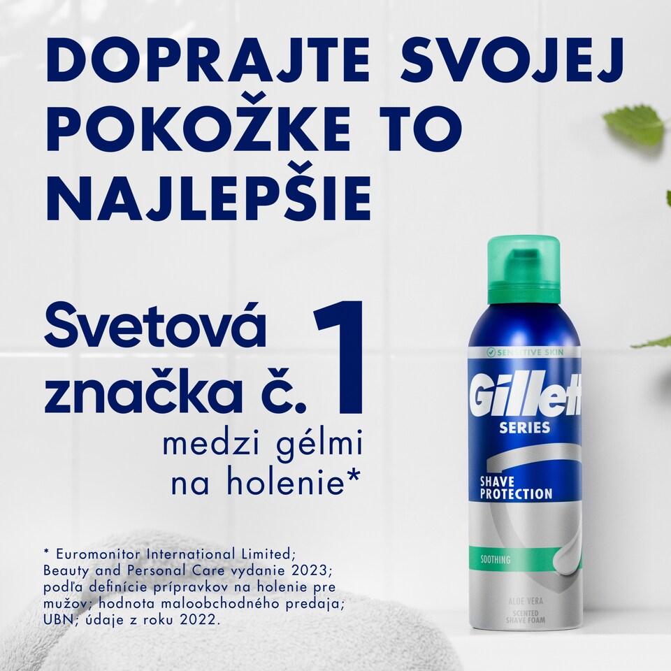 image 1 of Gillette Series Upokojujúca Pena Na Holenie S Aloe Vera, 250ml