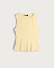 image 4 of F&F Pleated Sleeveless Peplum Top in Yellow