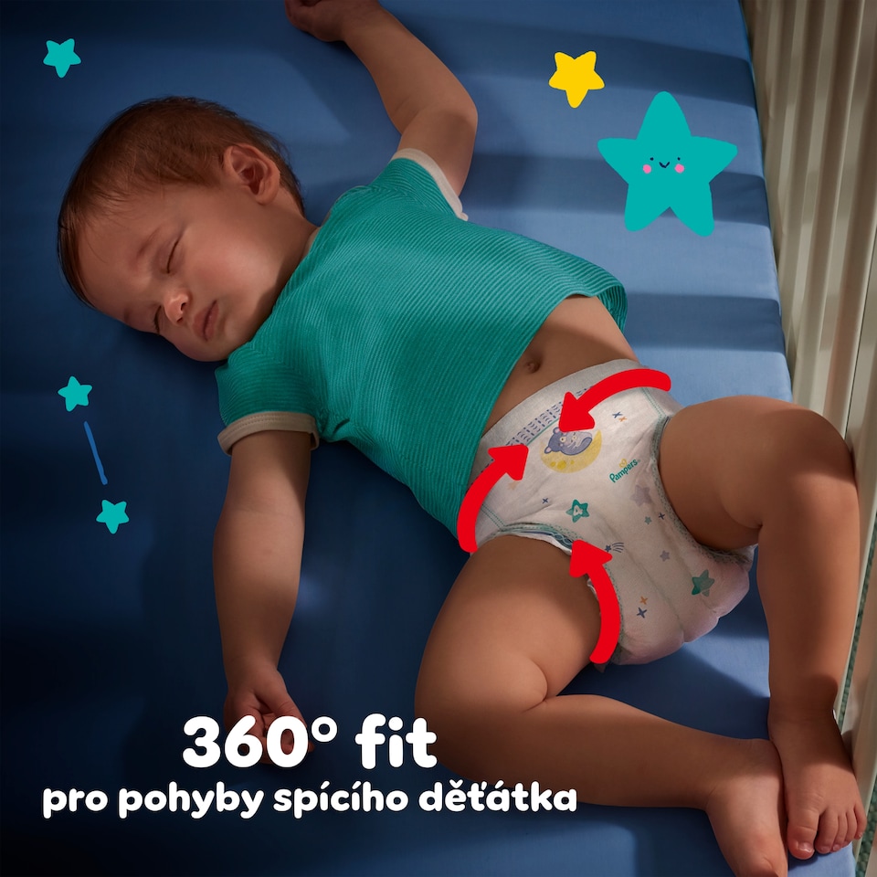 Obrázek 1 pro produkt Plenkové Kalhotky Pampers Pants Night Velikost 4, 25 Kusů, 9kg-15kg