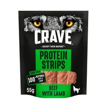 Crave Protein Strips Dog Treat Natural Beef & Lamb 55g