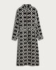 image 4 of F&F Chain Print Belted Midi Shirt Dress in Multi Black White