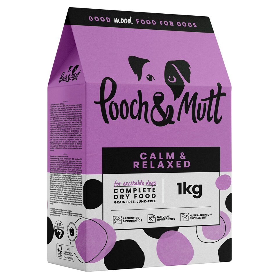 Pooch & Mutt Calm & Relaxed Turkey Complete Dry Dog Food 1Kg