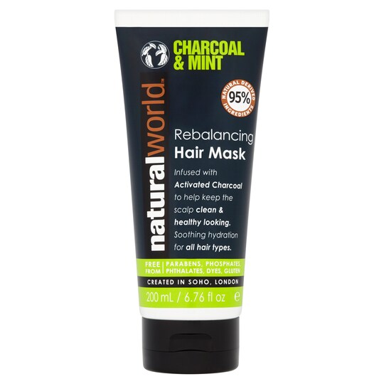 Natural World Charcoal & Mint Hair Mask 200ml