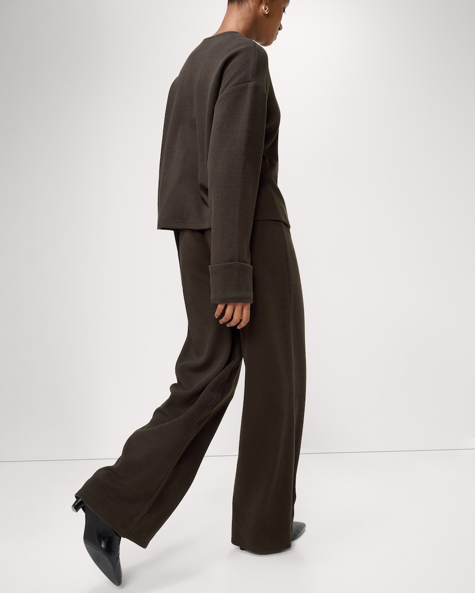 image 1 of F&F Brushed Cardigan and Trousers Set in Chocolate