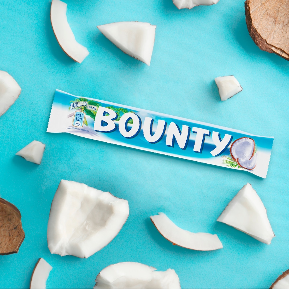 image 1 of Bounty Coconut & Milk Chocolate Duo Bars Multipack 4 x 57g