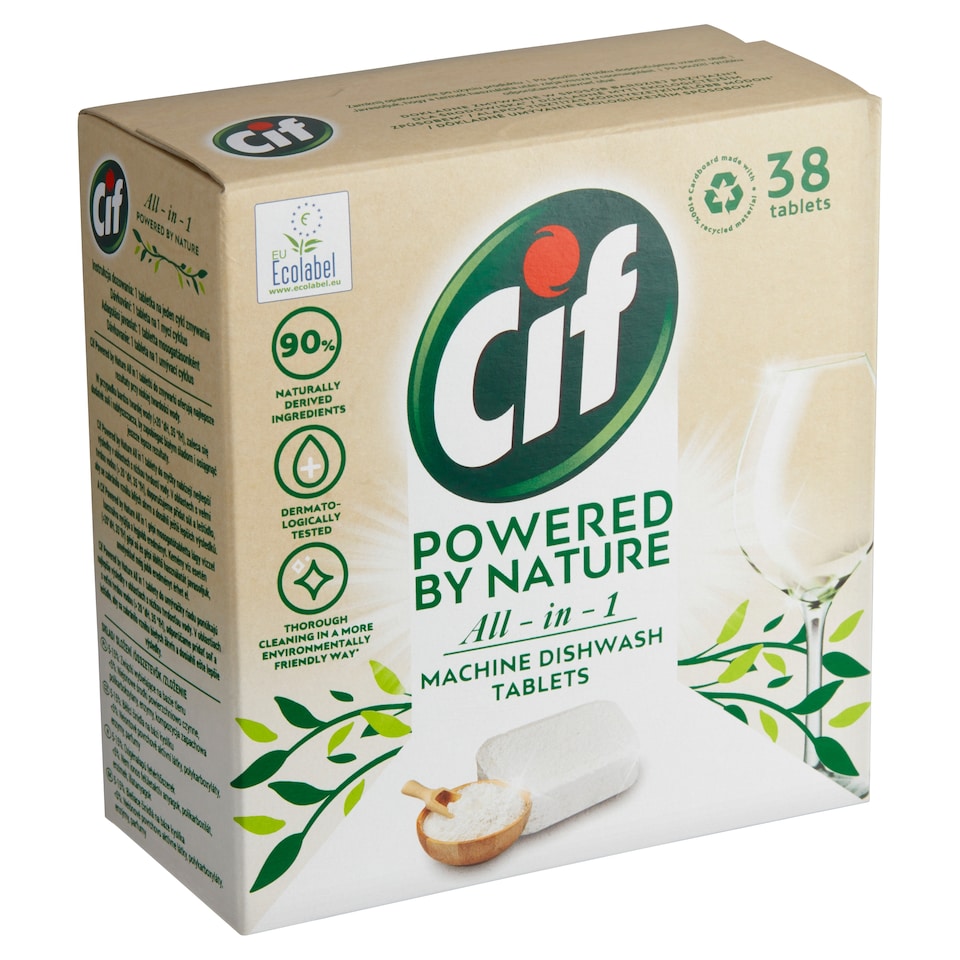 image 1 of Cif Powered by Nature All in 1 Dishwasher Tablets 38 pcs 760 g