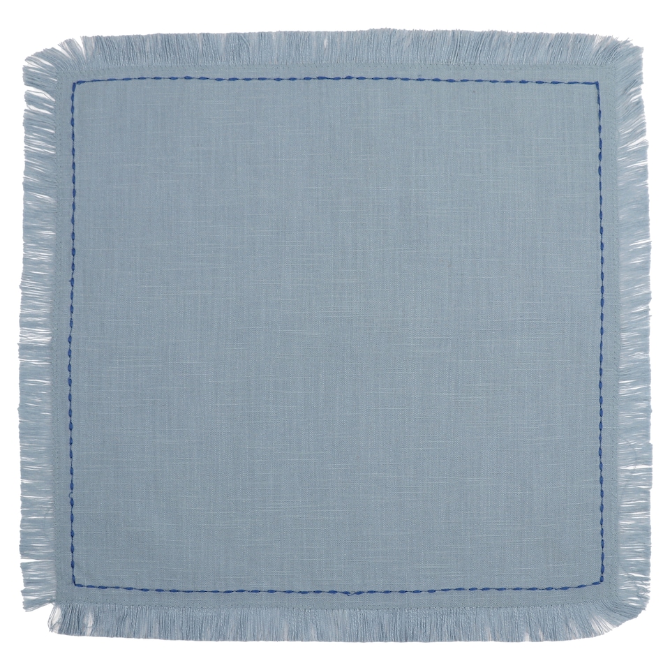F&F Home Fringed Powder Blue Napkin 2 Pack