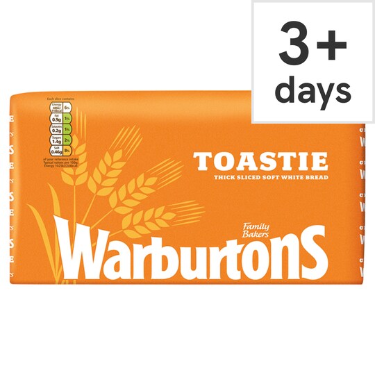 Warburtons Toastie Sliced White Bread 800G Tesco Groceries