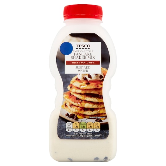 Tesco American Pancake Shaker Mix With Chocolate Chips 155G Tesco